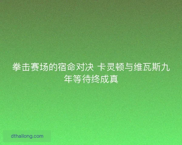 拳击赛场的宿命对决 卡灵顿与维瓦斯九年等待终成真 拳击赛场的宿命对决 卡灵顿与维瓦斯九年等待终成真