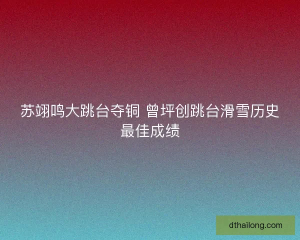 苏翊鸣大跳台夺铜 曾坪创跳台滑雪历史最佳成绩